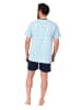 NORMANN Kurzarm Schlafanzug Pyjama Shorty - 84420 in hellblau
