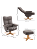 HOMCOM Relaxsessel mit Hocker in Braun 80L x 86B x 99H cm