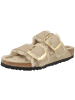 Birkenstock Sandale Arizona Big Buckle Lammfell geöltes Nubukleder normal in hellbraun