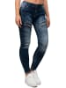 Cipo & Baxx Damen Slim Fit Jeans Stonewashed in Blue