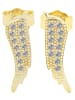 Adeliás Damen Ohrringe – Ohrstecker Flügel aus 925 Silber in gold