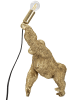 Mauro Ferretti Tischleuchte in Gorillaform aus goldfarbenem Kunstharz, 22,5 x 16 x 40 cm