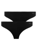 Skiny 2er P String Advantage Cotton Stretch in Schwarz