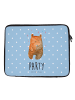 Mr. & Mrs. Panda Laptop Tasche Bär Party mit Spruch in Blau Pastell
