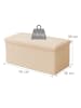 relaxdays Sitzbank in Beige - (B)76 x (H)38 x (T)38 cm