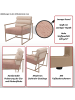 MCW Lounge-Sessel O38, Beige, Polster blau-grün
