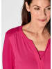 GOLDNER Kurzgröße:  Elegantes Chiffonshirt mit Jersey-Details in pink