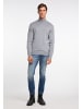 DreiMaster Herren Basic Feinstrickpullover in Hellgrau Melange