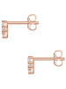 Glanzstücke München Ohrstecker Quadrat aus Sterling Silber mit Zirkonia in roségold