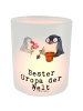 Mr. & Mrs. Panda Teelicht Pinguin Bester Uropa der Welt mit Spruch in Transparent