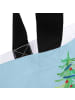 Mr. & Mrs. Panda Shopper Tasche Pinguin Weihnachtsbaum mit Spruch in Eisblau