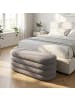 relaxdays Sitzbank in Weiß - (B)110 x (H)42 x (T)45 cm