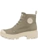 Palladium Schnürboots Pallabase Twill in grau