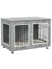 Pawhut Hundekäfig Grau 90L x 58B x 65H cm