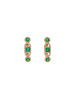 faina Women Huggie Earrings in Rose Gold Green