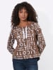 WITT WEIDEN Sweatshirt in braun-weiß-bedruckt