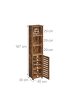 relaxdays Badezimmerschrank "Vintage" in Braun - (B)30 x (H)167 x (T)40 cm