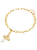 Lulu & Jane Perlen-Kette aus Metall-Legierung mit Muschelkernperle in gelbgold