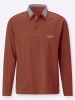 Sieh an! Langarm-Poloshirt in rotbraun