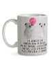Mr. & Mrs. Panda Trinkbecher Koala Luftballon mit Spruch in Grau Pastell