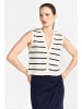 Rich & Royal Gestreifte Knit Vest in Pearl White