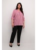 KAFFE curve Langarm-Bluse KCsida in MesaRose/Black Oyester Stripe