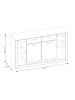 Feldmann-Wohnen Sideboard Meran weiß Hochglanz 150 / 43 / 83cm