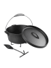 Home Nature Wohnkonzept Gusseisen Topf 4.5L Dutch Oven 4-teilig in Schwarz ⌀25 cm