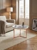 KADIMA DESIGN Couchtisch JESI 58,5x42x58,5cm / Kupfer Sofatisch Metall Rund, in Weiß