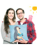Mr. & Mrs. Panda Dekokissen Pinguin Buch ohne Spruch in Eisblau