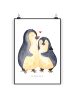 Mr. & Mrs. Panda Print Pinguin umarmen ohne Spruch in Weiß