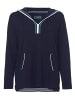 VIA APPIA DUE  Pullover Sportiver Kapuzenpullover in unifarbenem Design in marine multicolor