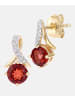 Diamant L'éternel Ohrringe aus 375 Gelbgold mit 0.7 Karat Diamant mit Granat