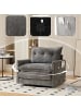 ABRIHOME Loungesessel in Grau 360° drehbar mit Armlehnen und Kissen