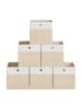 SONGMICS 6er-Set: Aufbewahrungsbox Tina in Weiß-Beige - (B)26 x (H)28 x (T)26 cm