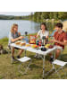 relaxdays Campingtisch mit 4 Hockern in Weiß