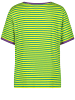 SAMOON T-Shirt Kurzarm Rundhals in Lemon - Galactic Green Ringel