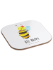 Mr. & Mrs. Panda Design Untersetzer Biene Happy mit Spruch in Weiß
