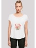 F4NT4STIC Long Cut T-Shirt Rosa weißer Frühlingsblumenstrauß in weiß