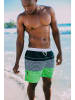 GUGGEN MOUNTAIN Badeshorts Herren – Badehose Bilddruck in Grün