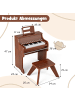 COSTWAY 25-Tasten Keyboard mit Hocker ab 3 Jahren in Braun