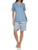 NORMANN kurzarm Schlafanzug Shorty Pyjama Ethnolook in hellblau