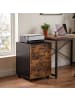 relaxdays Rollcontainer in Schwarz/ Braun - (B)40 x (H)57,5 x (T)40 cm