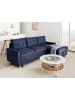 Beliani Ecksofa FLAKK in Blau/Braun - (W) 232 x (H) 90 x (L) 147 cm