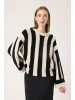 Soaked in Luxury Strickpullover SLBriony Baggy fit in Black & Dune Stripe