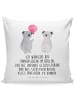 Mr. & Mrs. Panda 40 x 40 Kissen Koala Luftballon mit Spruch in Weiß