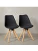KADIMA DESIGN Esszimmerstühle 2er-Set | Kunstleder, Massivholzbeine, Nordic Style in Schwarz
