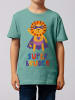 wat? Apparel T-Shirt Löwe Superbruder in Teal Monstera