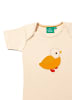 Little Green Radicals Applique Organic Short Sleeve T Shirt in Cream
