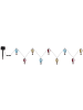 Globo lighting Solarleuchte "SOLARLEUCHTE KUNSTSTOFF BUNT, 9XLED" in multicolored